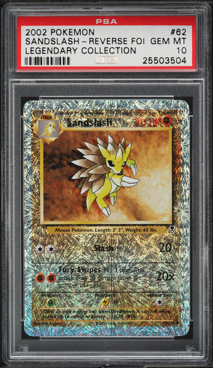 2002 POKEMON LEGENDARY COLLECTION REVERSE HOLO SANDSLASH #62 PSA 10 GEM MINT