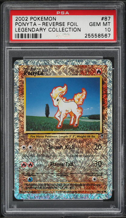 2002 POKEMON LEGENDARY COLLECTION REVERSE HOLO PONYTA #87 PSA 10 GEM MINT