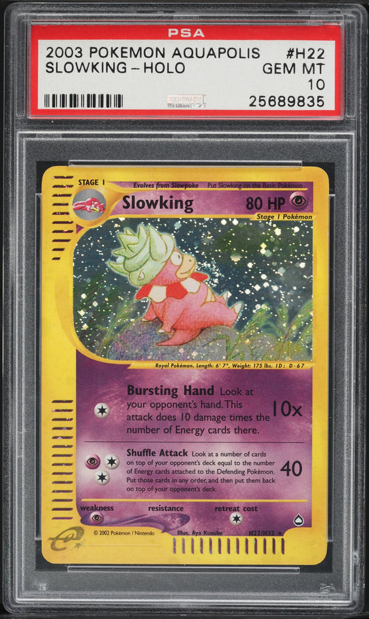 2003 POKEMON AQUAPOLIS HOLO SLOWKING #H22 PSA 10 GEM MINT