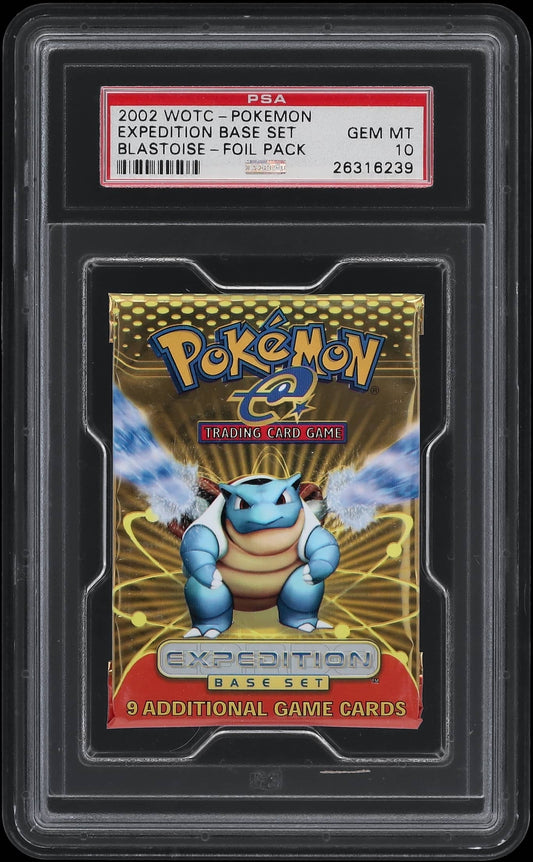 2002 POKEMON EXPEDITION BLASTOISE BOOSTER PACK PSA 10