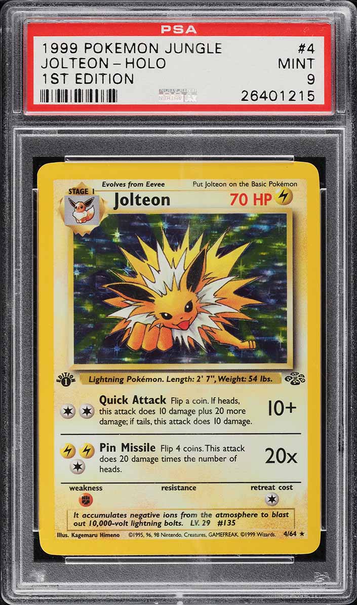 1999 POKEMON JUNGLE 1ST EDITION HOLO JOLTEON #4 PSA 9 MINT