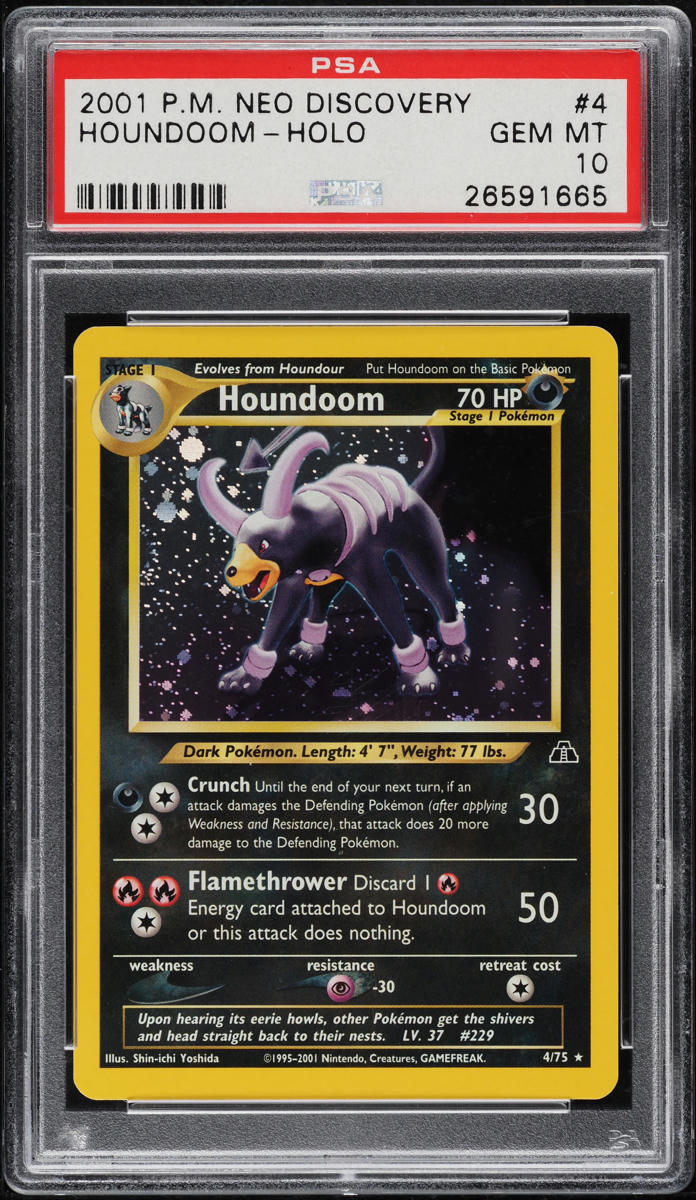 2001 POKEMON NEO DISCOVERY HOLO HOUNDOOM #4 PSA 10 GEM MINT