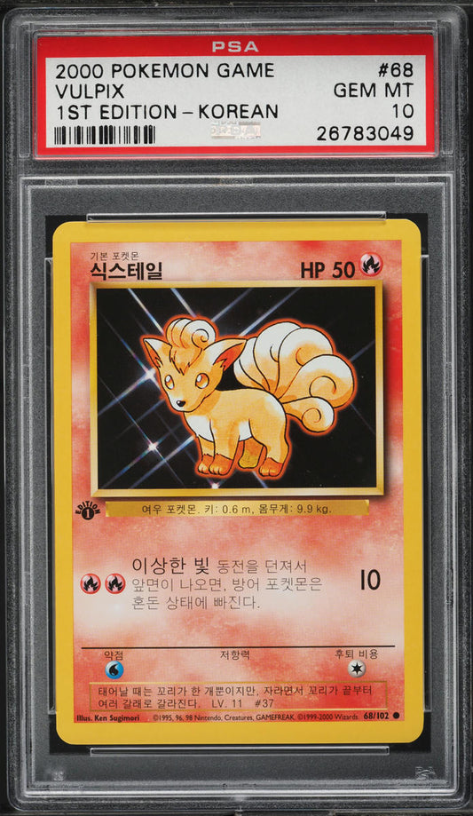 2000 POKEMON KOREAN BASE SET 1ST EDITION VULPIX #68 PSA 10 *POP 2*