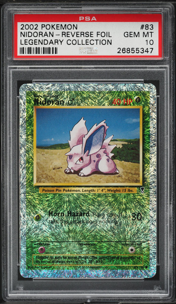 2002 POKEMON LEGENDARY COLLECTION REVERSE HOLO NIDORAN #83 PSA 10 GEM MINT