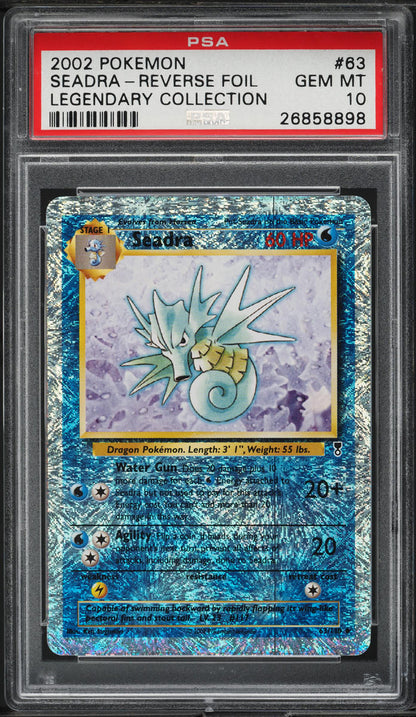 2002 POKEMON LEGENDARY COLLECTION REVERSE HOLO SEADRA #63 PSA 10 GEM MINT