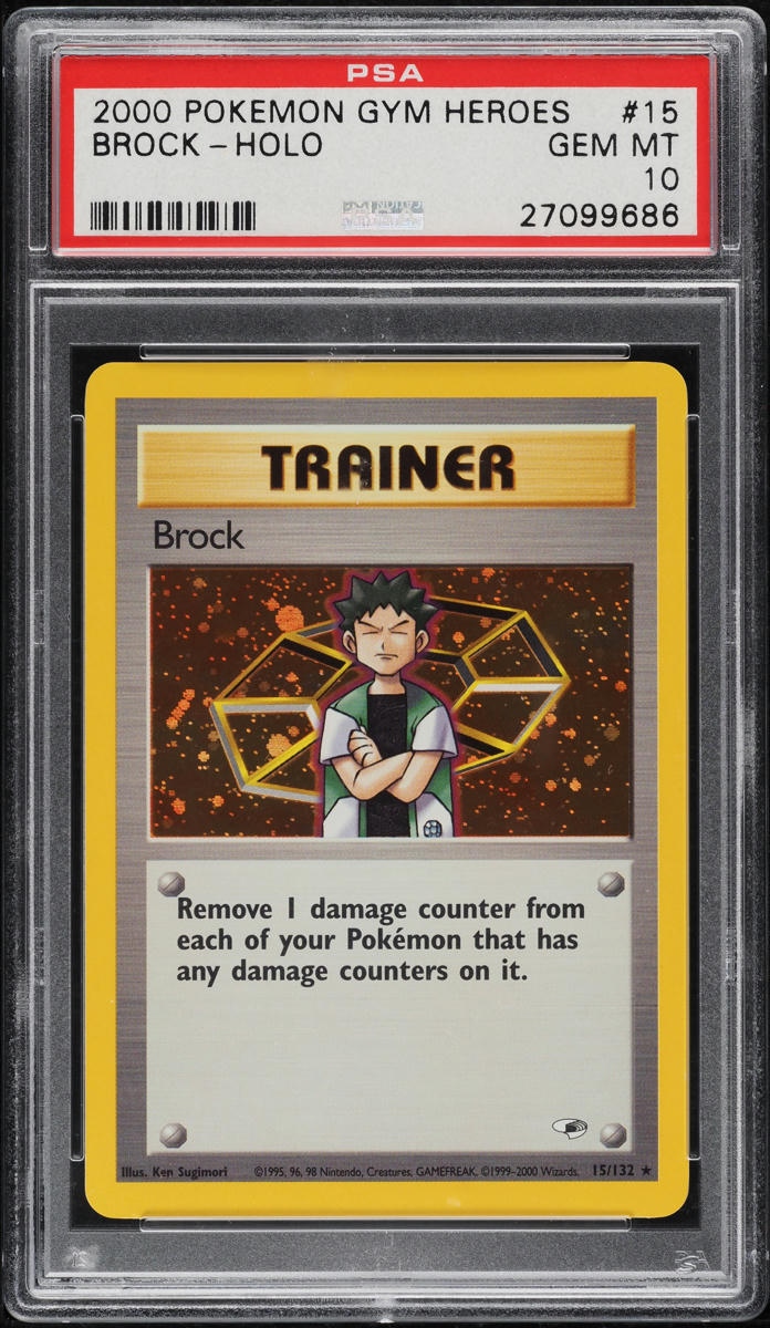 2000 POKEMON GYM HEROES HOLO BROCK #15 PSA 10 GEM MINT