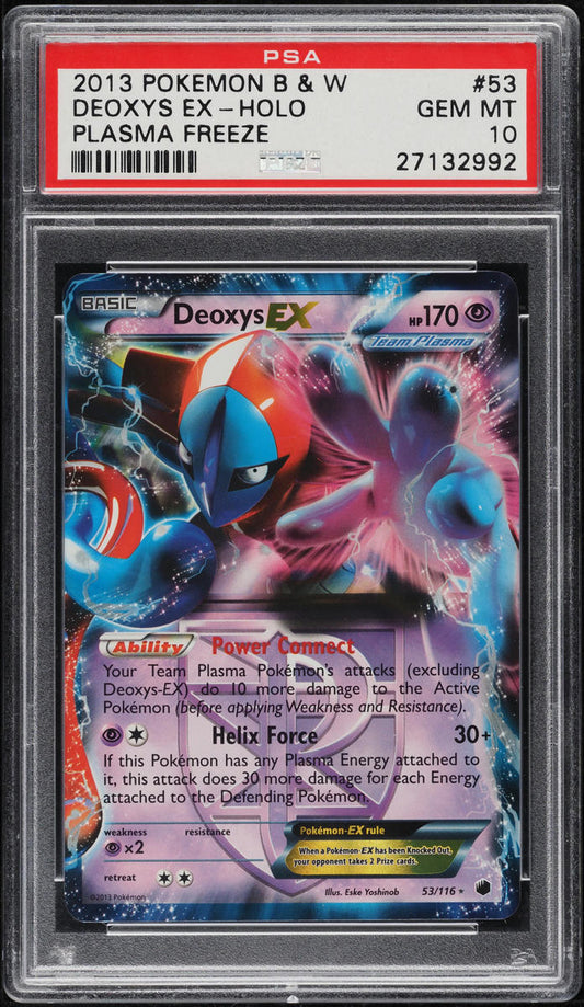 2013 POKEMON BLACK & WHITE PLASMA FREEZE DEOXYS EX #53 PSA 10 GEM MINT