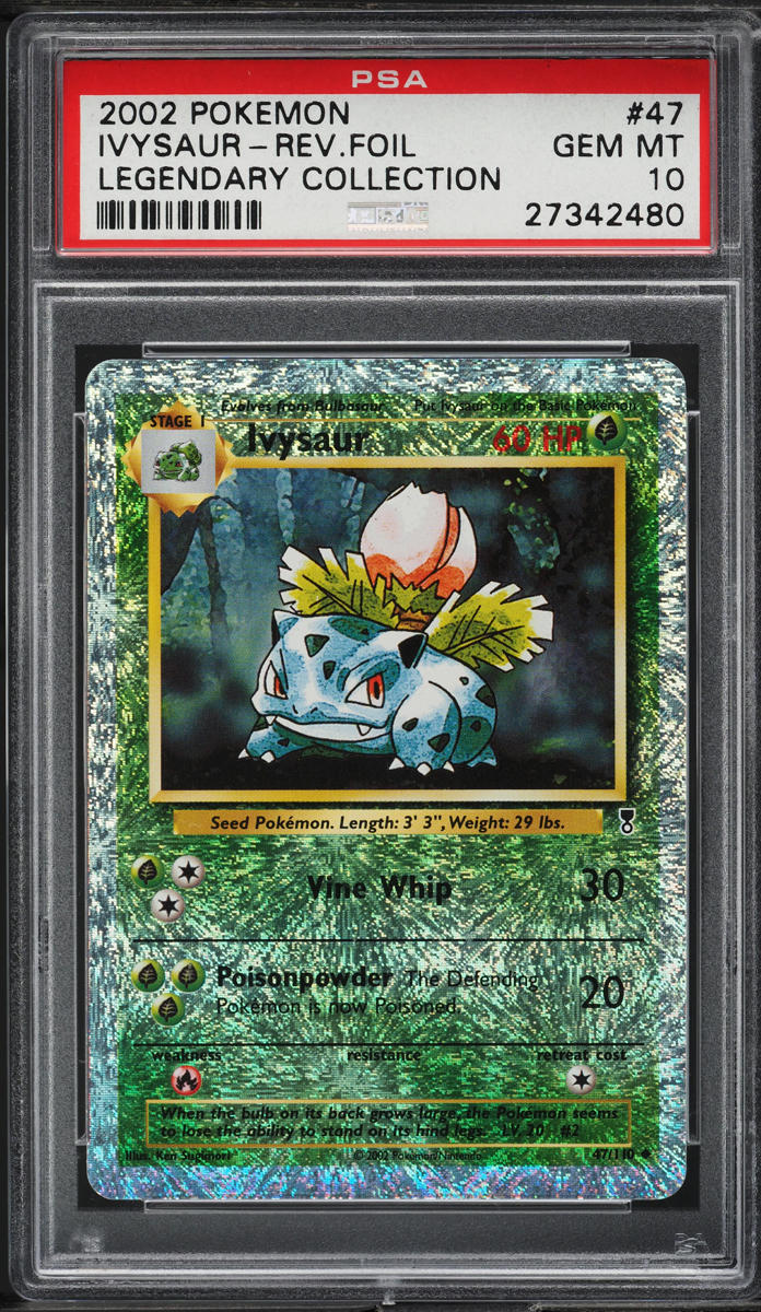 2002 POKEMON LEGENDARY COLLECTION REVERSE HOLO IVYSAUR #47 PSA 10 GEM MINT