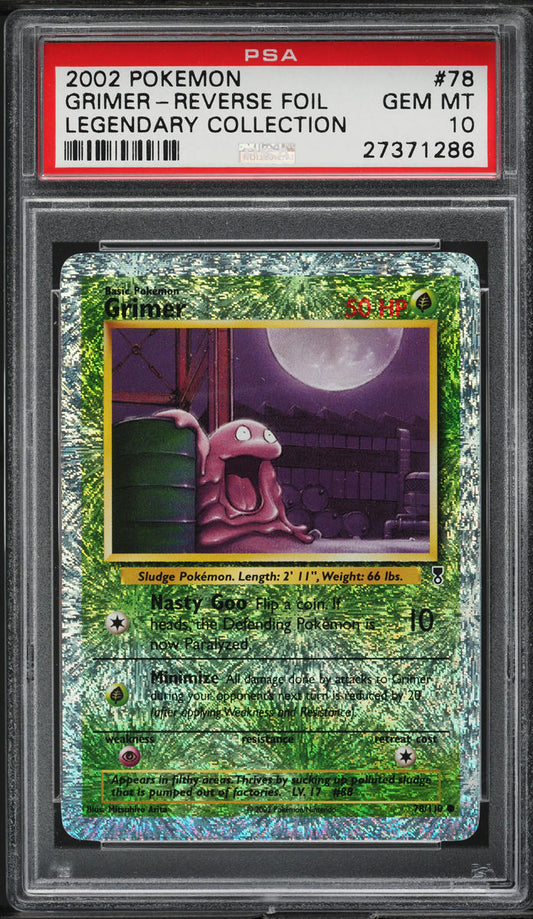 2002 POKEMON LEGENDARY COLLECTION REVERSE HOLO GRIMER #78 PSA 10 GEM MINT