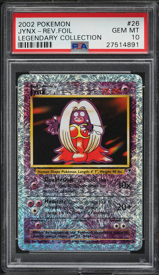 2002 POKEMON LEGENDARY COLLECTION REVERSE HOLO JYNX #26 PSA 10 GEM MINT