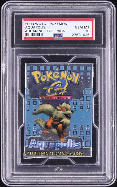 2003 POKEMON AQUAPOLIS ARCANINE BOOSTER PACK PSA 10