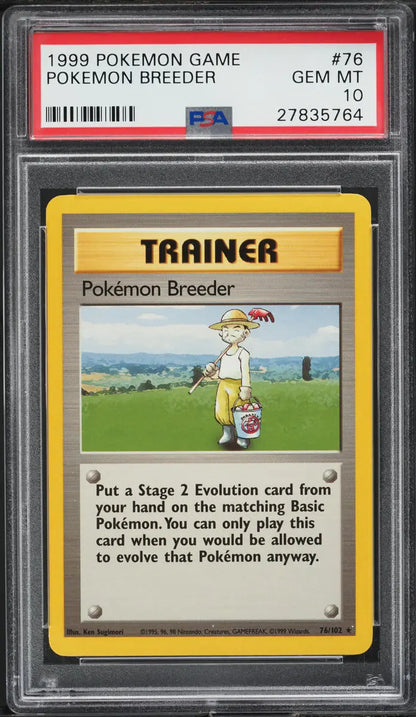 1999 POKEMON BASE SET POKEMON BREEDER #76 PSA 10 GEM MINT