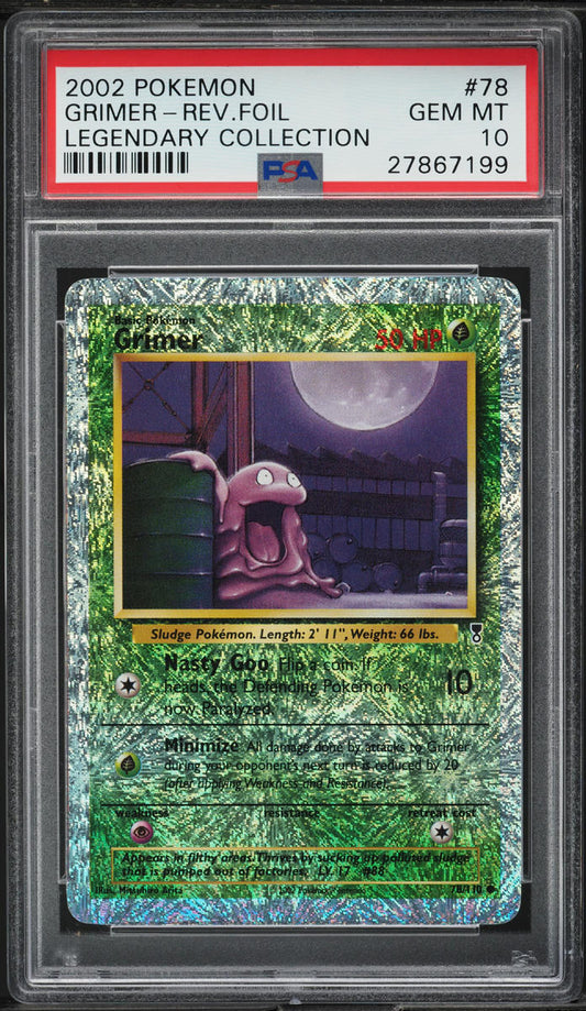 2002 POKEMON LEGENDARY COLLECTION REVERSE HOLO GRIMER #78 PSA 10 GEM MINT