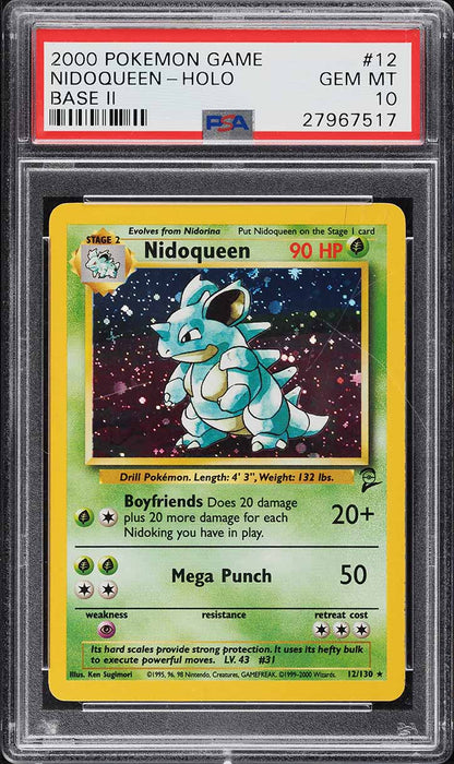 2000 POKEMON BASE SET 2 HOLO NIDOQUEEN #12 PSA 10 GEM MINT