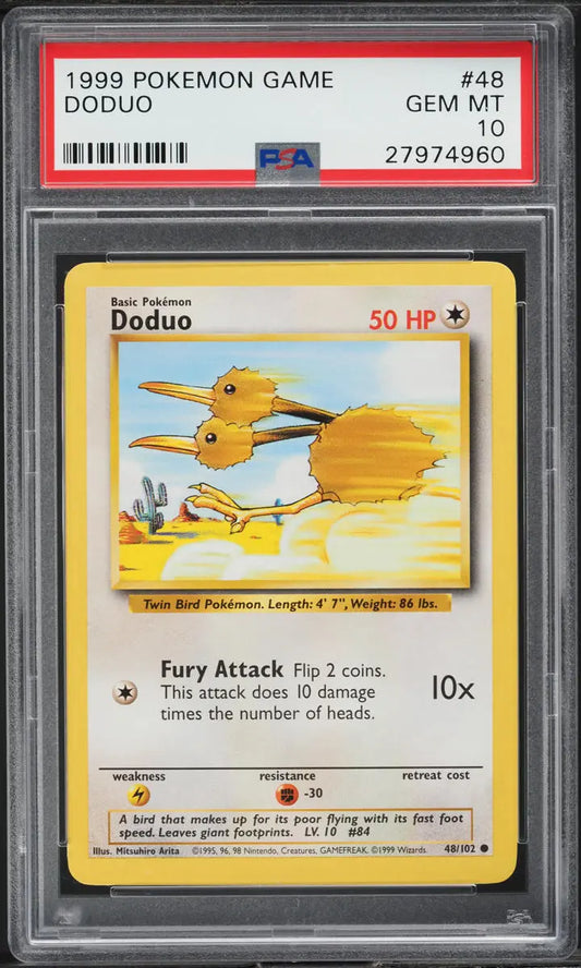 1999 POKEMON BASE SET DODUO #48 PSA 10 GEM MINT