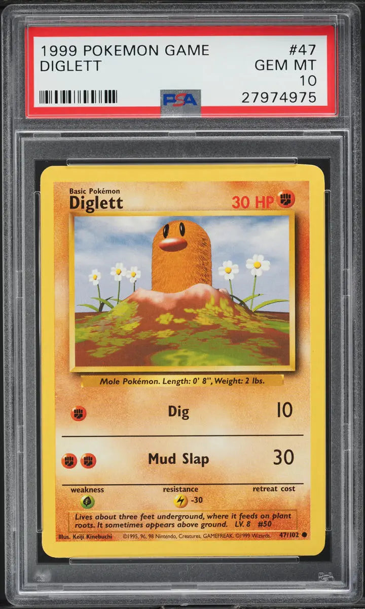 1999 POKEMON BASE SET DIGLETT #47 PSA 10 GEM MINT