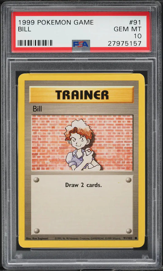 1999 POKEMON BASE SET BILL #91 PSA 10 GEM MINT