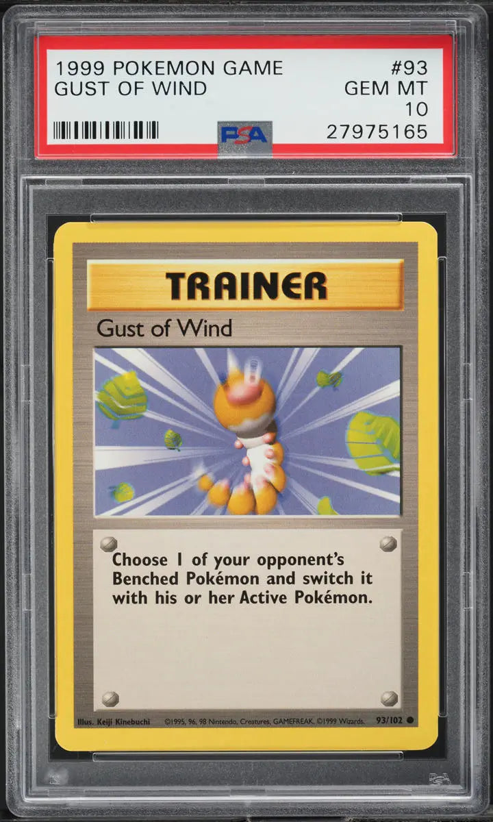 1999 POKEMON BASE SET GUST OF WIND #93 PSA 10 GEM MINT