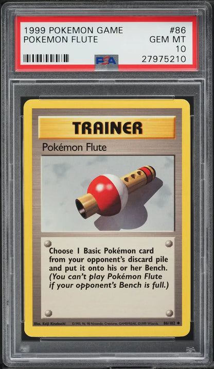 1999 POKEMON BASE SET POKEMON FLUTE #86 PSA 10 GEM MINT