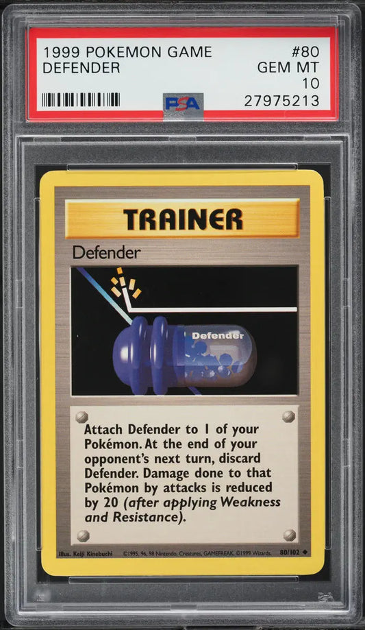 1999 POKEMON BASE SET DEFENDER #80 PSA 10 GEM MINT