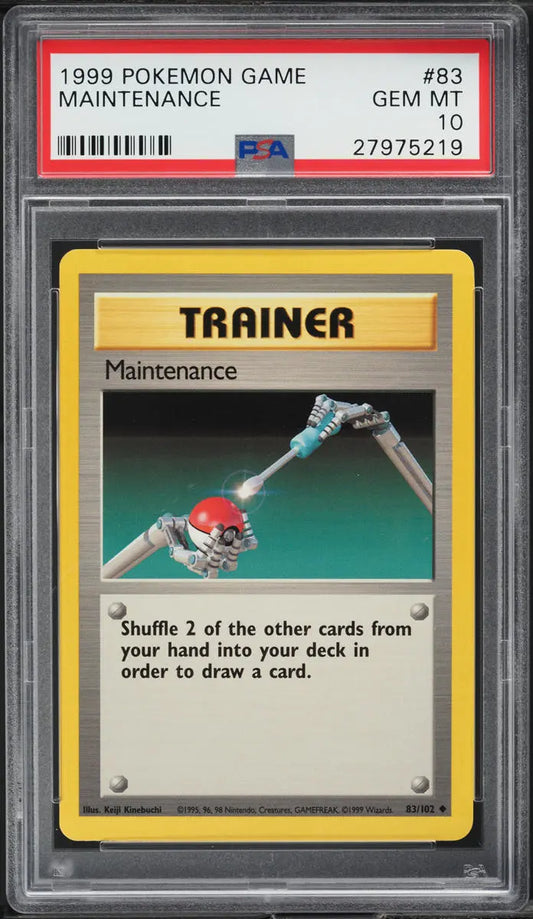 1999 POKEMON BASE SET MAINTENANCE #83 PSA 10 GEM MINT