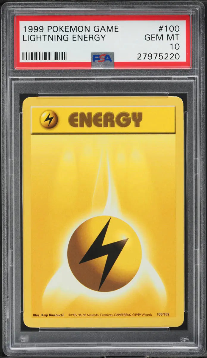 1999 POKEMON BASE SET LIGHTNING ENERGY #100 PSA 10 GEM MINT