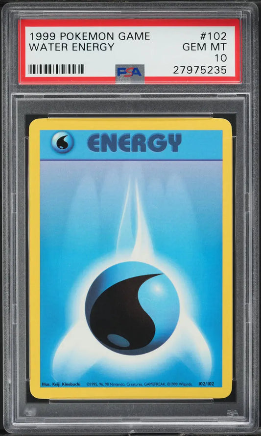 1999 POKEMON BASE SET WATER ENERGY #102 PSA 10 GEM MINT