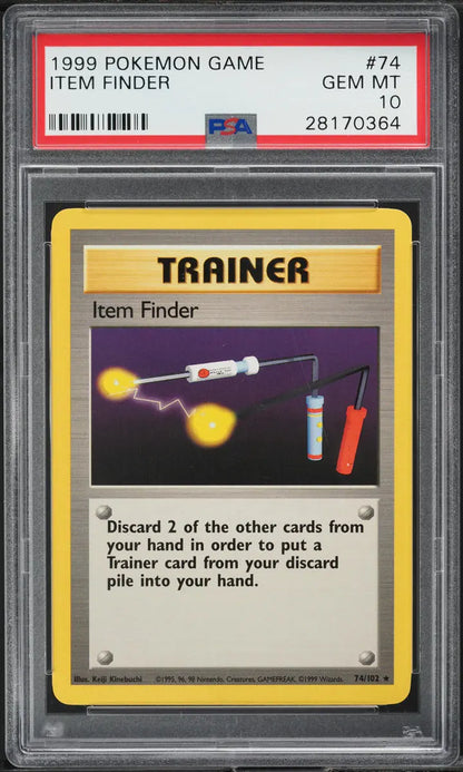 1999 POKEMON BASE SET ITEM FINDER #74 PSA 10 GEM MINT