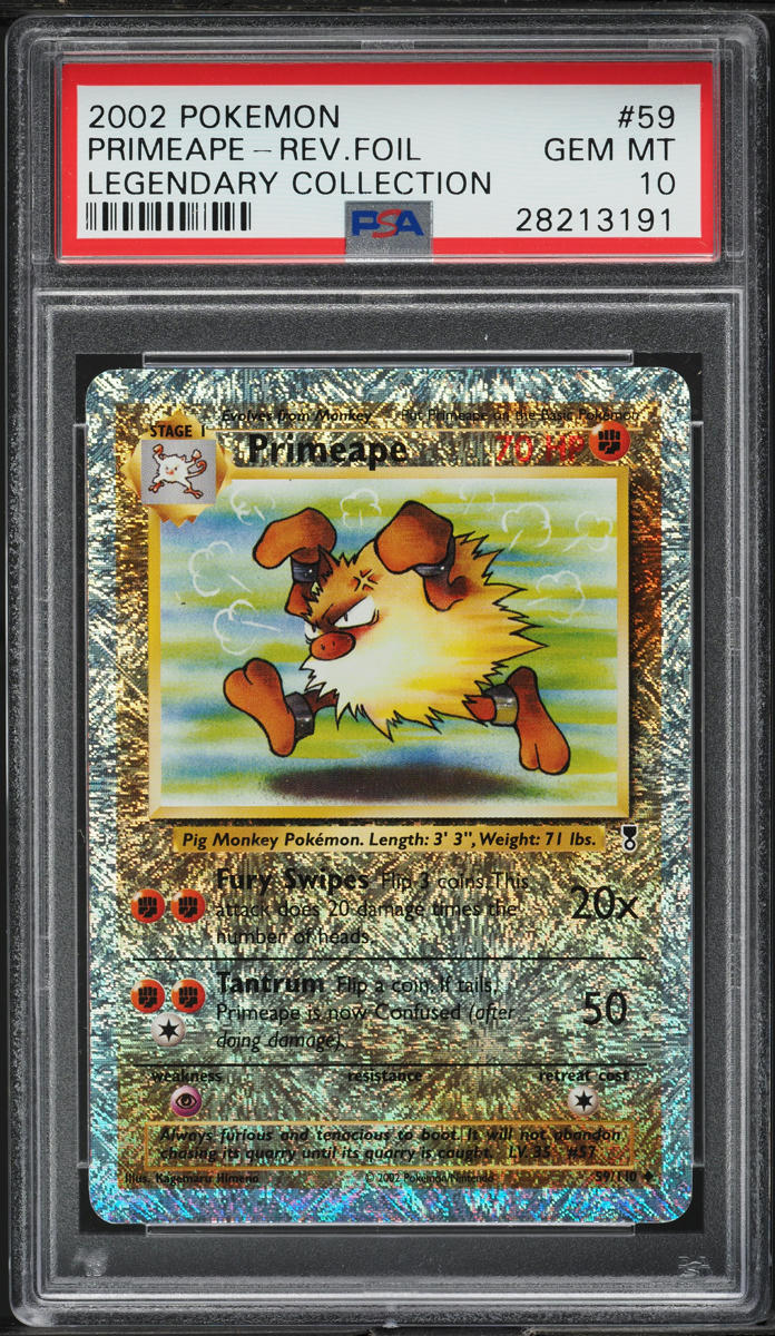 2002 POKEMON LEGENDARY COLLECTION REVERSE HOLO PRIMEAPE #59 PSA 10 GEM MINT