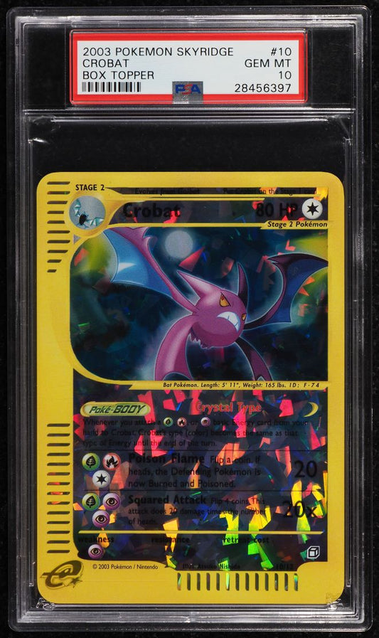 2003 POKEMON SKYRIDGE BOX TOPPER CROBAT #10 PSA 10 GEM MINT