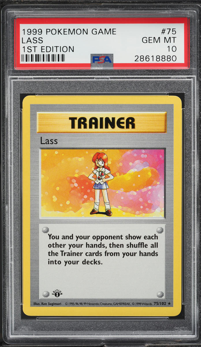 1999 POKEMON BASE SET SHADOWLESS 1ST EDITION LASS #75 PSA 10 GEM MINT