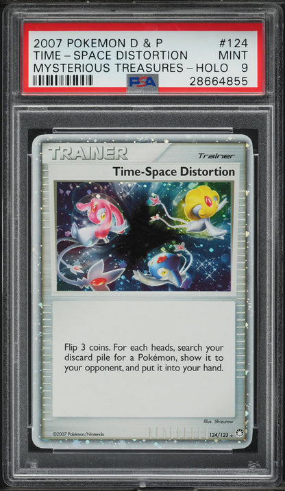 2007 POKEMON DP MYSTERIOUS TREASURES HOLO TIME-SPACE DISTORTION #124 PSA 9 MINT