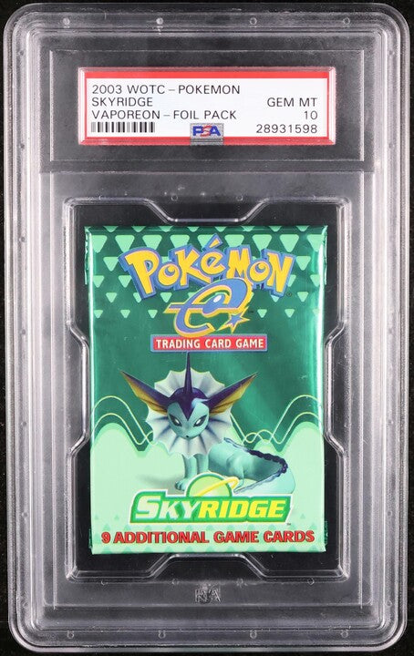 2003 POKEMON SKYRIDGE FOIL PACK VAPOREON ART PSA 10 GEM MINT