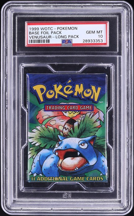 1999 POKEMON BASE SET VENUSAUR LONG BOOSTER PACK PSA 10