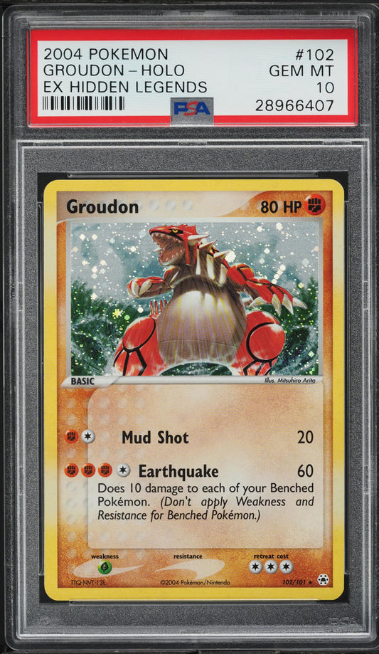 2004 POKEMON EX HIDDEN LEGENDS HOLO GROUDON #102 PSA 10 GEM MINT