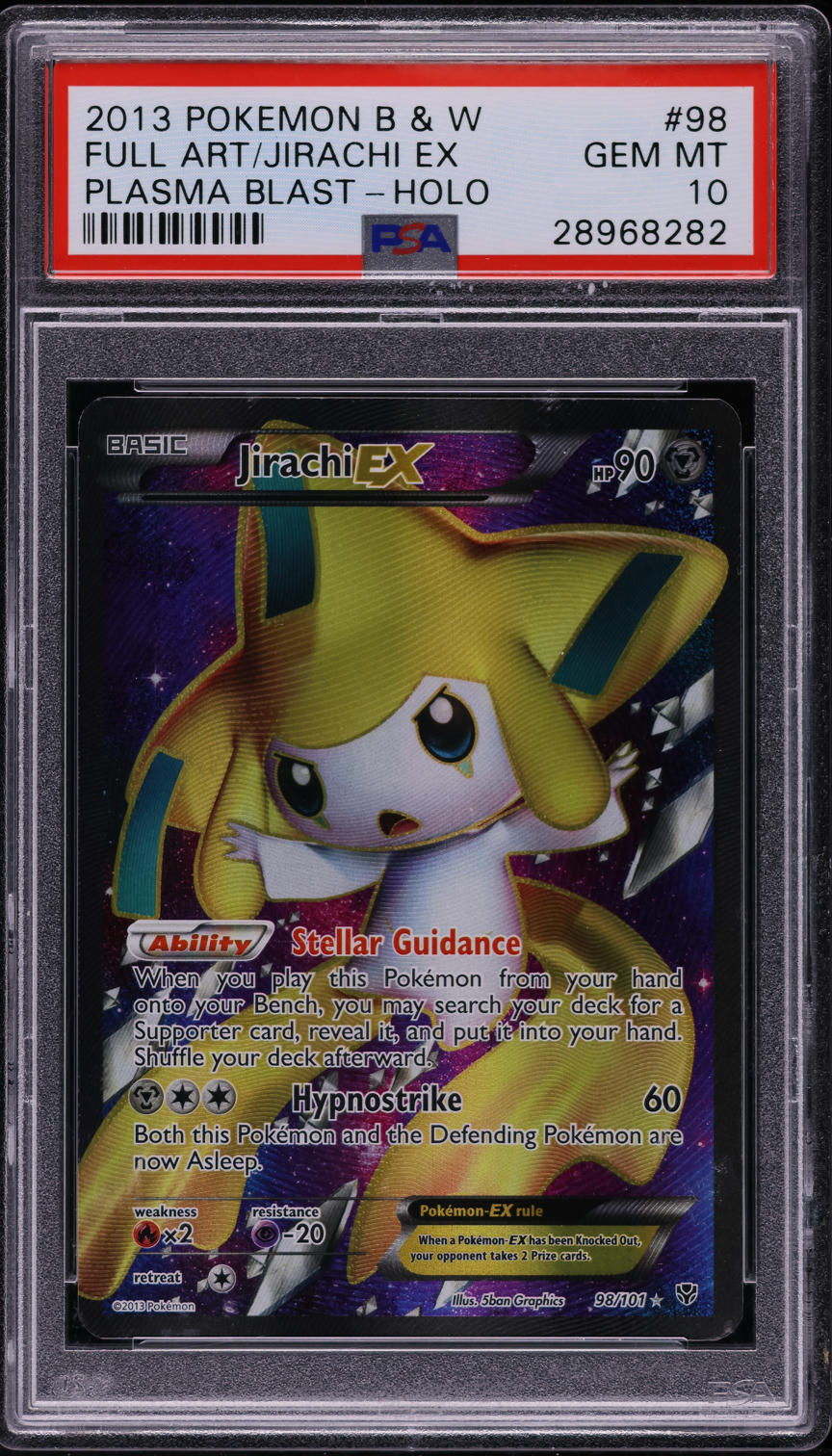 2013 POKEMON BLACK & WHITE PLASMA BLAST FULL ART JIRACHI EX #98 PSA 10 GEM MINT