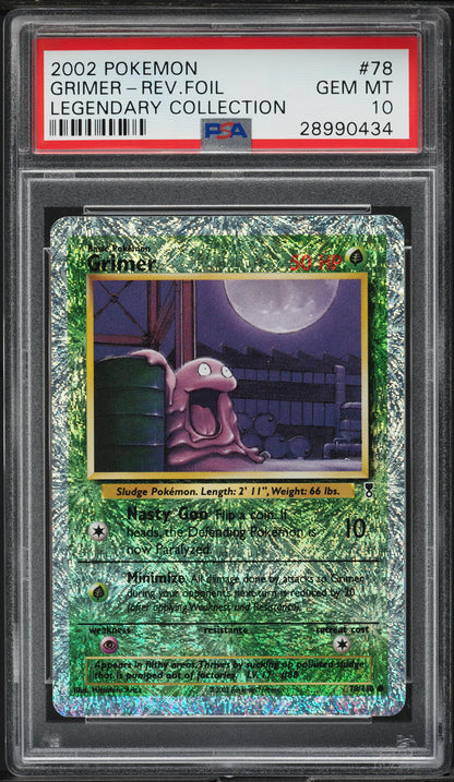 2002 POKEMON LEGENDARY COLLECTION REVERSE HOLO GRIMER #78 PSA 10 GEM MINT