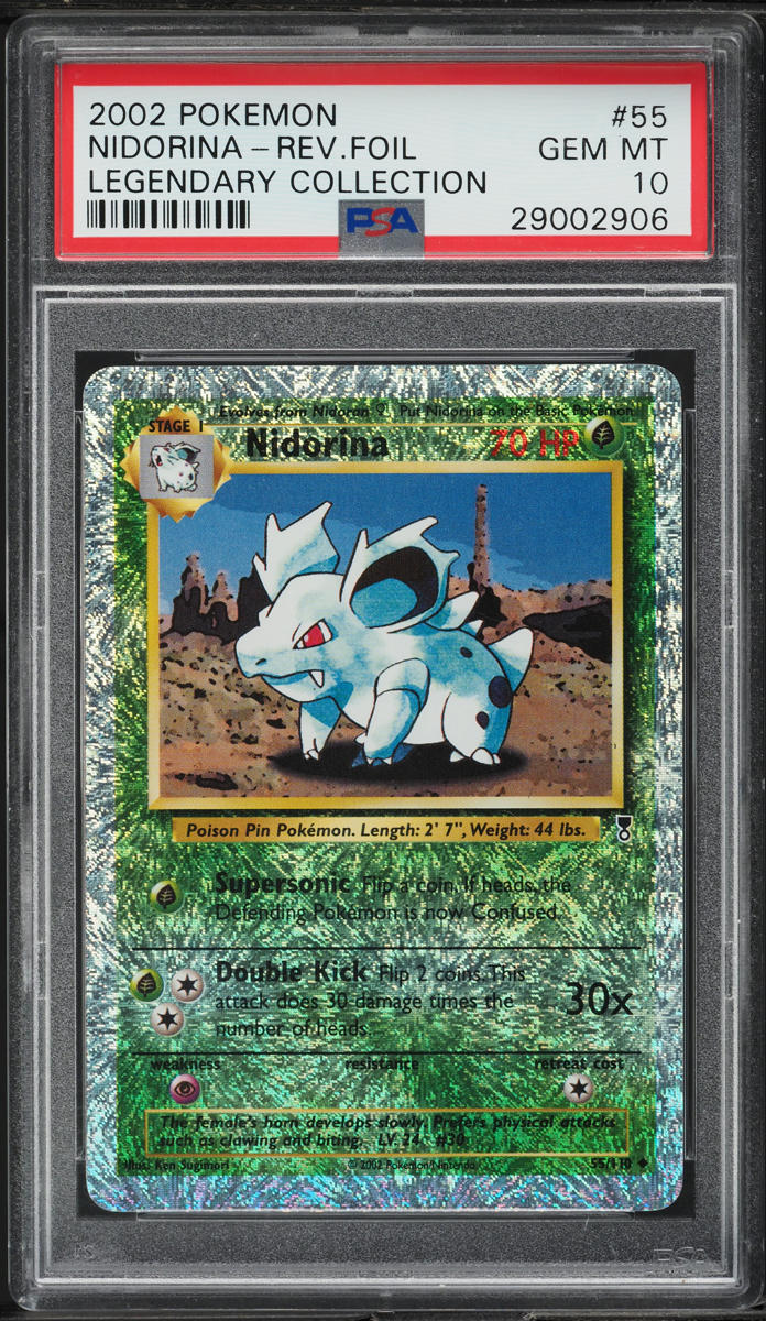 2002 POKEMON LEGENDARY COLLECTION REVERSE HOLO NIDORINA #55 PSA 10 GEM MINT