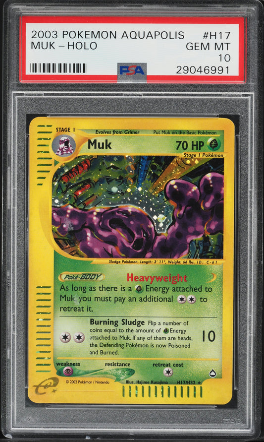 2003 POKEMON AQUAPOLIS HOLO MUK #H17 PSA 10 GEM MINT