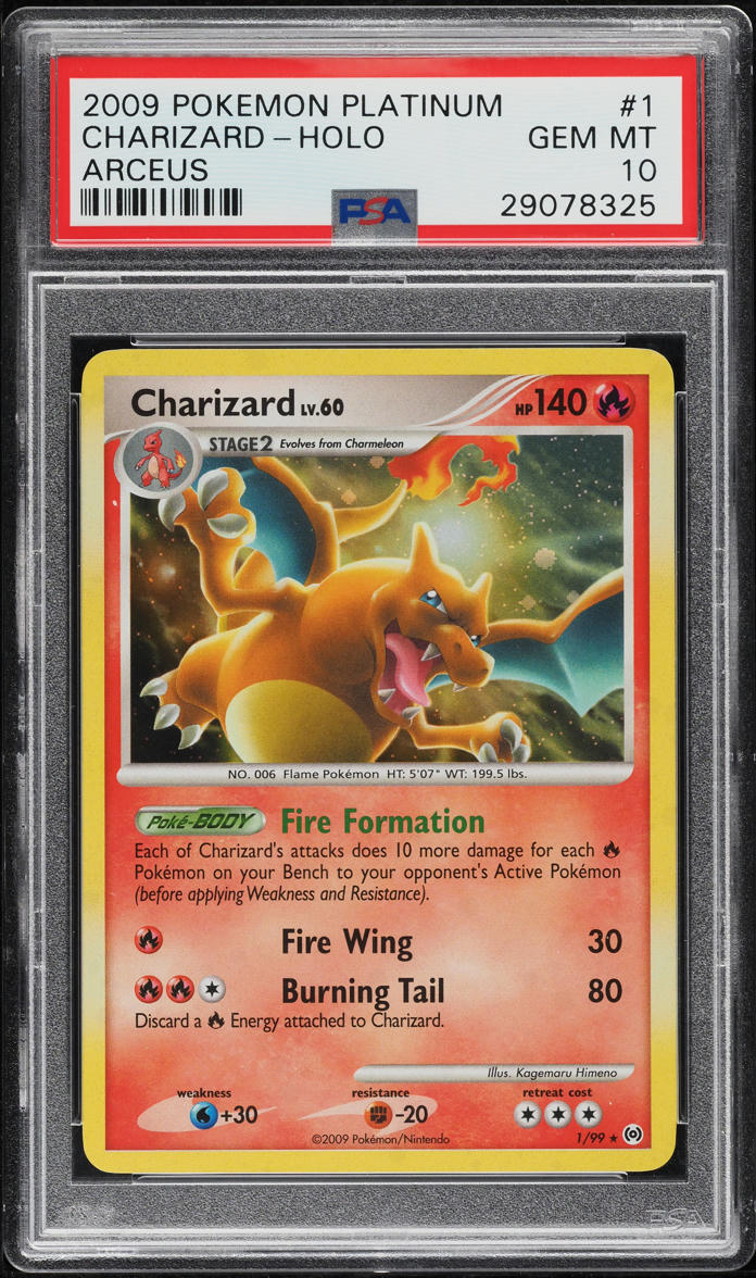 2009 POKEMON PLATINUM ARCEUS HOLO CHARIZARD #1 PSA 10 GEM MINT