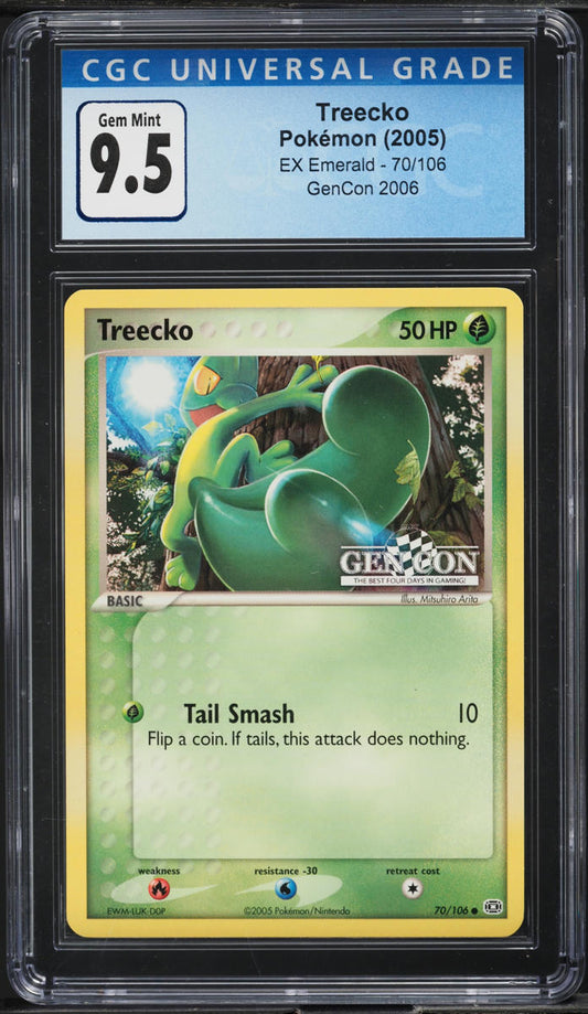 2005 POKEMON EX EMERALD GENCON 2006 TREECKO #70 CGC 10