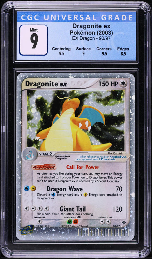 2003 POKEMON EX DRAGON HOLO DRAGONITE EX #90 CGC 9 MINT