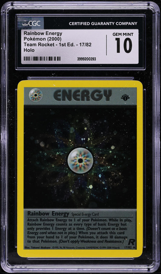 2000 POKEMON TEAM ROCKET 1ST EDITION HOLO RAINBOW ENERGY #17 CGC 10