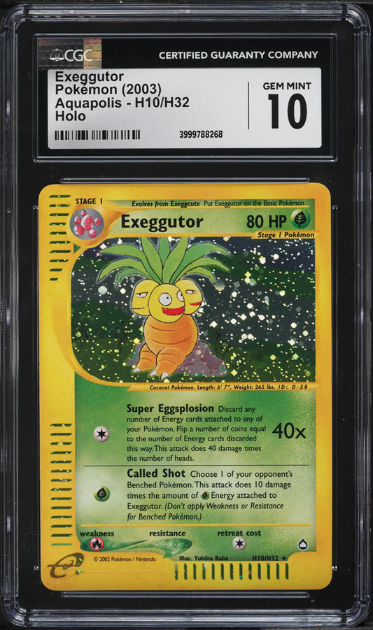 2003 POKEMON AQUAPOLIS HOLO EXEGGUTOR #10 CGC 10 GEM MINT