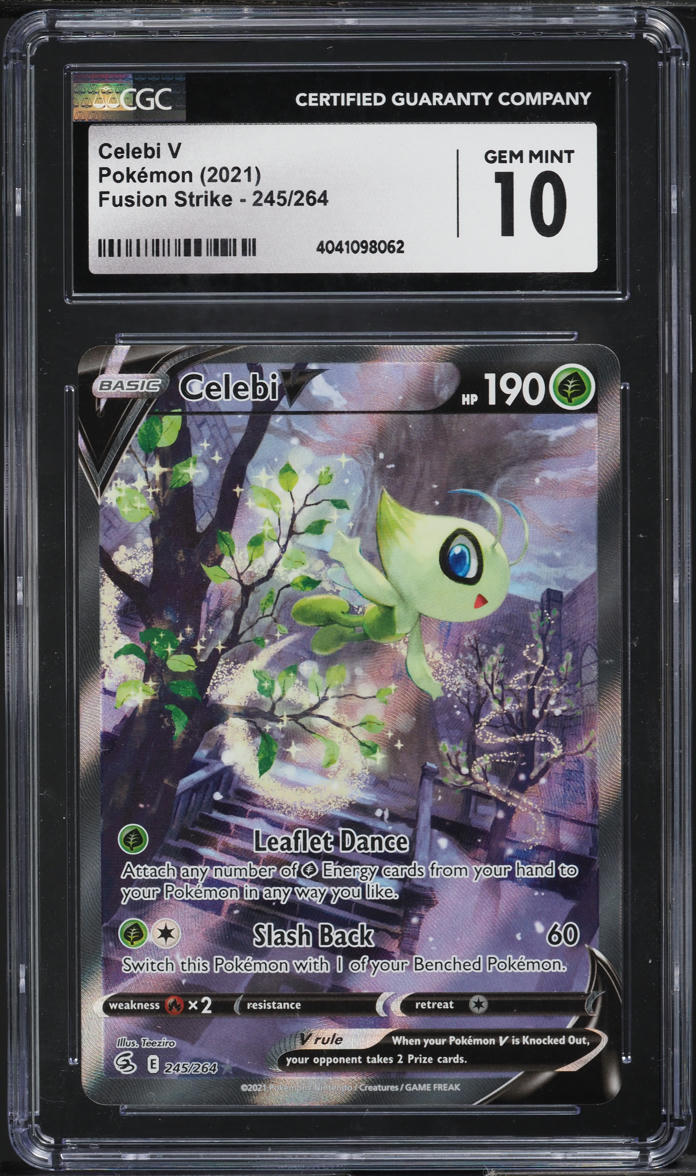 2021 POKEMON SWORD & SHIELD FUSION STRIKE ALT ART CELEBI V #245 CGC 10 GEM MINT