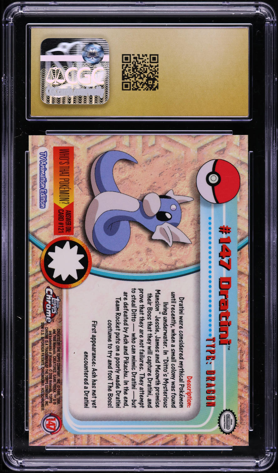 2000 TOPPS CHROME POKEMON SERIES 2 DRATINI #147 CGC 10 PRISTINE