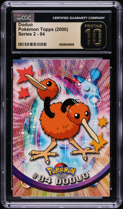 2000 TOPPS CHROME POKEMON TV SERIES 2 DODUO #84 CGC 10 PRISTINE