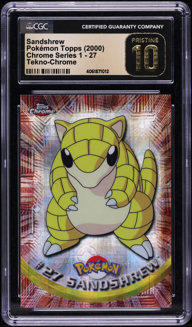 2000 TOPPS CHROME POKEMON SERIES 1 TEKNO SANDSHREW #27 CGC 10 PRISTINE