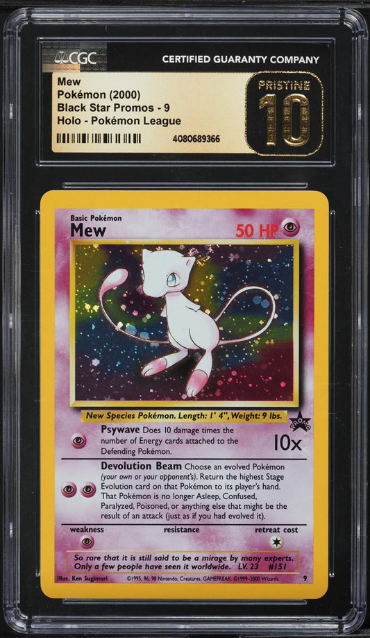 2000 POKEMON LEAGUE BLACK STAR PROMO HOLO MEW #9 CGC 10 PRISTINE