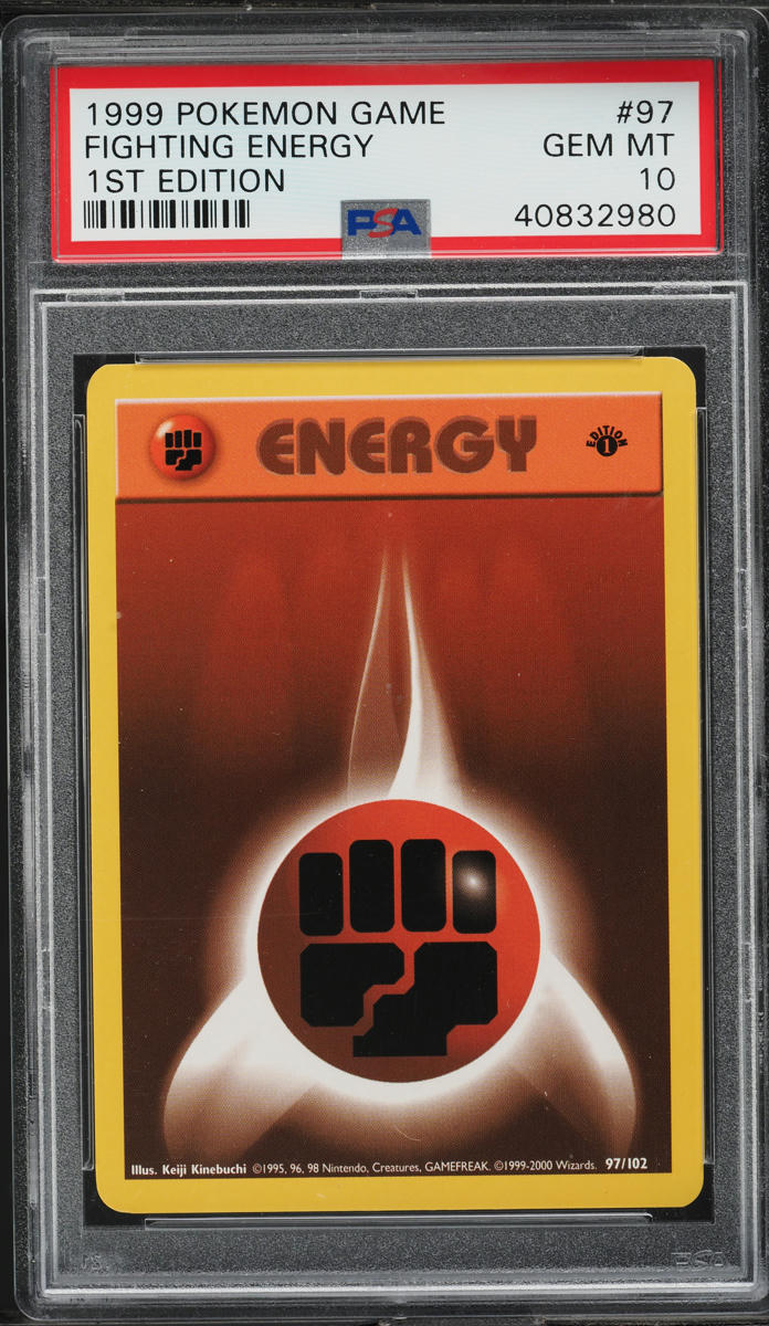 1999 POKEMON BASE SET 1ST EDITION FIGHTING ENERGY #97 PSA 10 GEM MINT